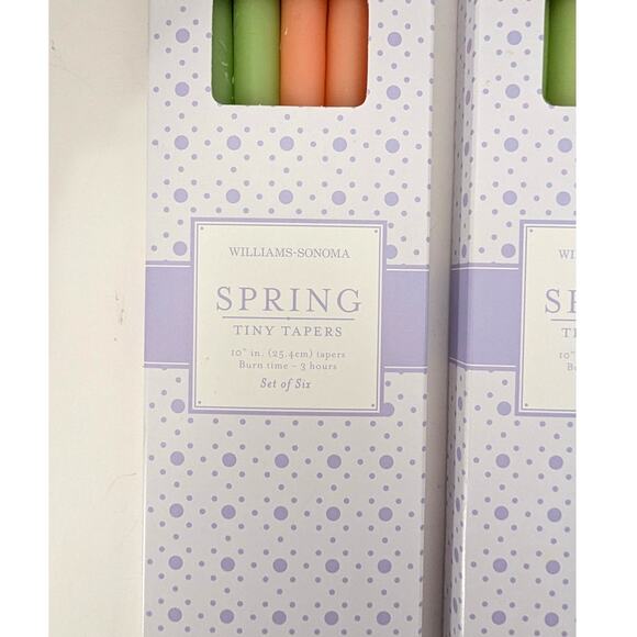Lot of 4 Williams Sonoma Spring Easter 24 Tiny Taper Candles Orange Green 10" - Picture 2 of 11